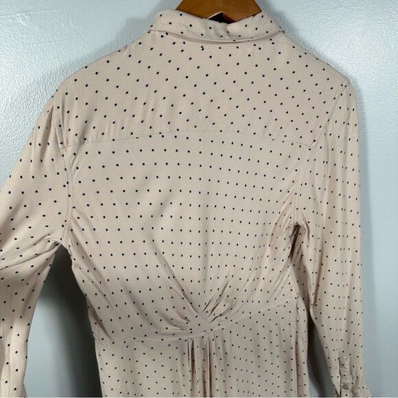 Free People Blush This Town Polka Dot Valentine’s Buttondown Dress Size Medium - Picture 13 of 16